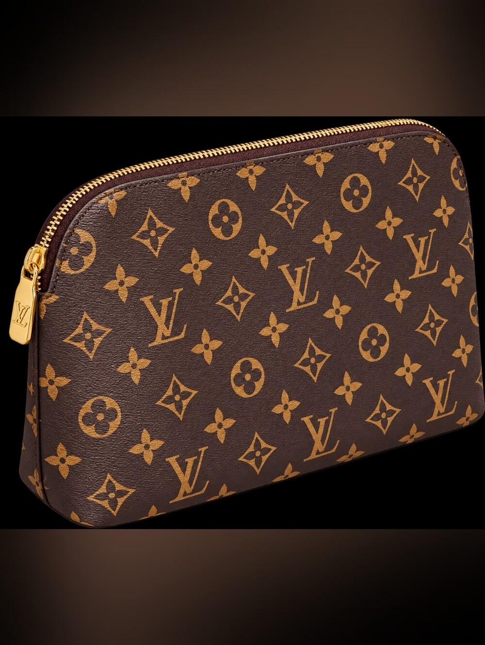 LV Designer Luxury Inspired Makeup Toiletry Pouch Clutch Bag BROWN NEW